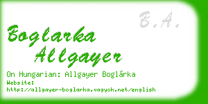boglarka allgayer business card